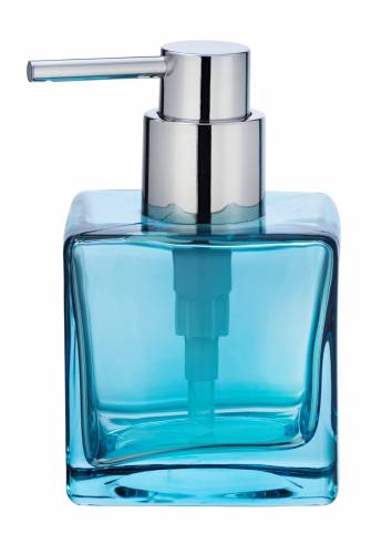 Dozator pentru sapun - din sticla - Lavit Bleu - L8xl8xH8 - 5 cm