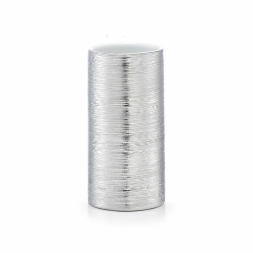 Pahar pentru periuta din ceramica - Brushed Silver - O 7xH13 - 5 cm