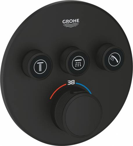 Baterie cada - dus Grohe Grohtherm SmartControl negru mat Phantom Black fara corp ingropat