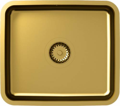 Chiuveta inox sub blat Quadron Unique Nicolas 44x39 cm finisaj auriu