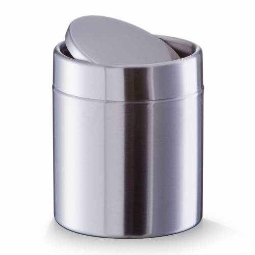 Cos de gunoi metalic cu capac pentru masa - Silver Crom - O 11 - 5xH14 cm