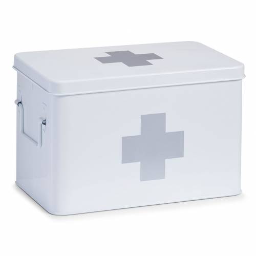 Cutie pentru depozitarea medicamentelor - 5 compartimente - Metal White - l32xA19 - 5xH20 cm