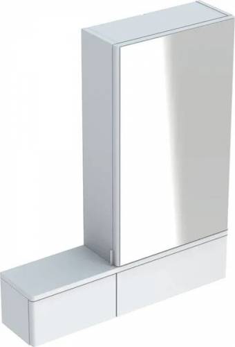 Dulap cu oglinda suspendat Geberit Selnova Square alb 1 usa stanga 2 usi rabatabile 71 cm