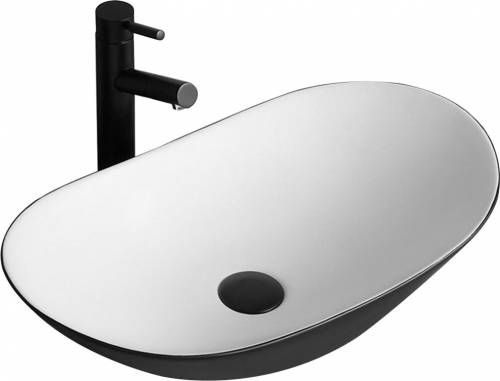 Lavoar alb/negru pe blat Royal 63 cm