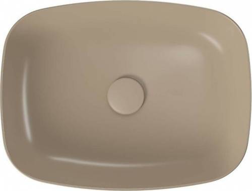 Lavoar pe blat dreptunghiular maro mat Cersanit Larga Rocklite 50 cm