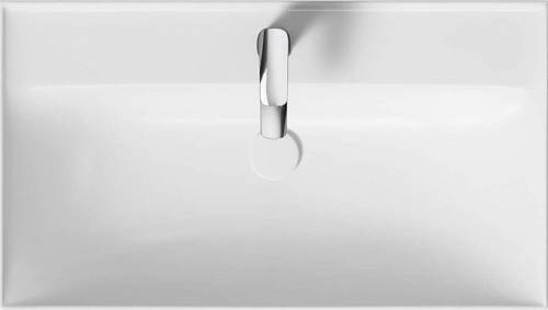 Lavoar incastrat dreptunghiular alb mat Cersanit Larga Rocklite 80 cm