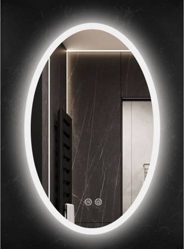 Oglinda ovala Fluminia Picasso cu iluminare LED exterior si dezaburire