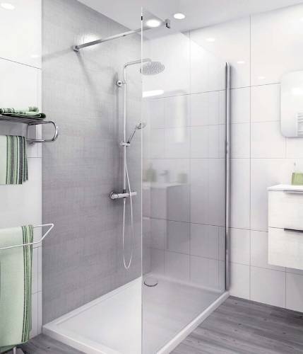 Paravan de dus tip Walk-in Roth EI TWF 80x200 sticla securizata 6 mm - brat de sustinere 120 cm