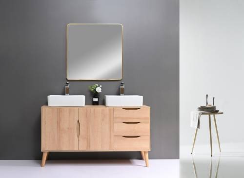 Set mobilier pentru baie - Quink Natural - 140 cm - 4 piese