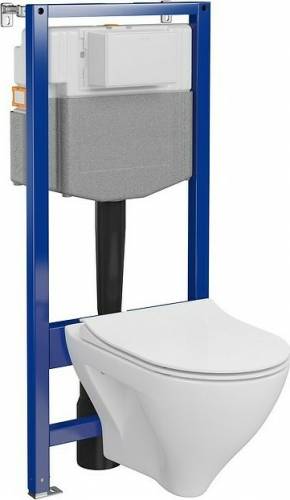 Set rezervor wc incastrat - vas wc suspendat si capac wc slim Cersanit Mille C42 Aqua 50
