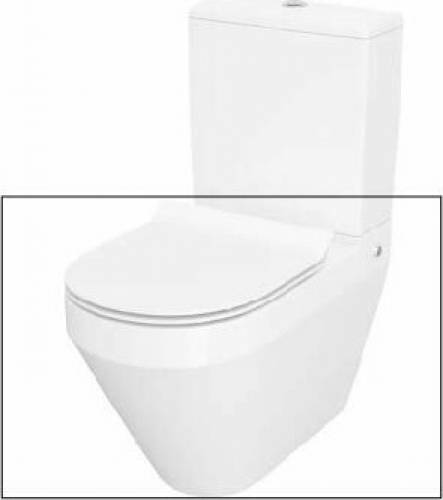 Set vas WC pe pardoseala Cersanit Crea back-to-wall cu capac softclose slim alb fara rezervor