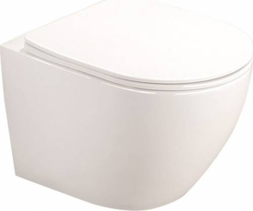 Set vas WC rimless suspendat Fluminia Alfonzo si capac softclose alb