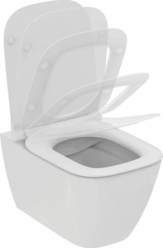 Set vas WC suspendat Ideal Standard ILife B rimless alb si capac slim softclose