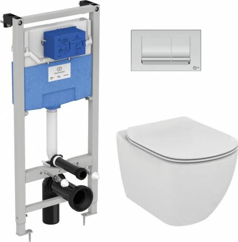 Set vas wc suspendat Ideal Standard Tesi AquaBlade cu capac inchidere normala si rezervor Ideal Standard Prosys