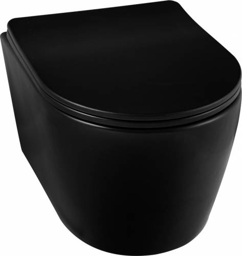 Vas wc rimless cu capac soft-close Balneo Luxa negru