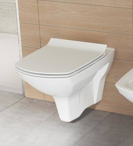 Vas WC suspendat Cersanit Carina New Clean On cu capac slim si inchidere lenta