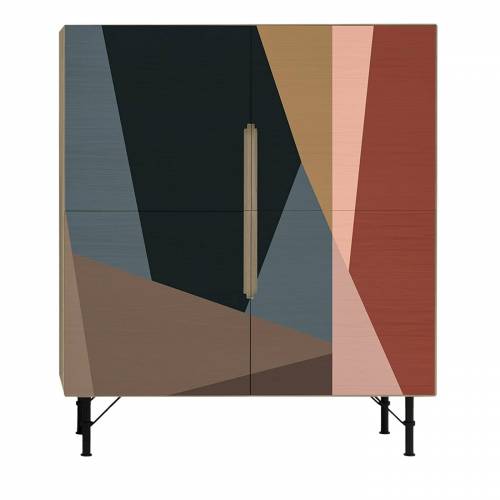 Cabinet din lemn si metal - cu 4 usi - Dispensa 108 Colorfield A Multicolor - l120xA50xH140 cm