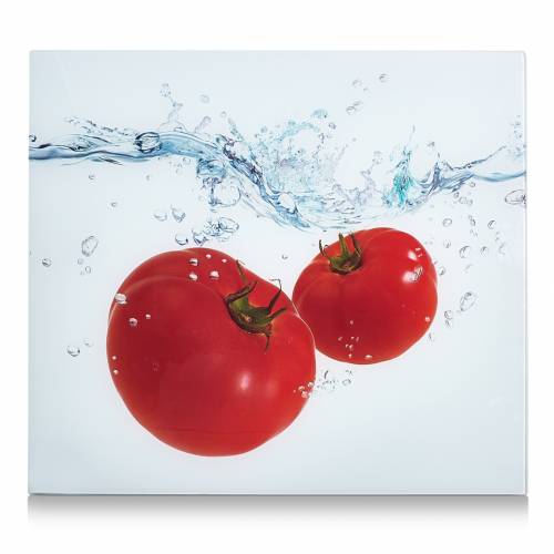 Placa din sticla protectie perete/plita - Tomato Splash - L56xl50 cm