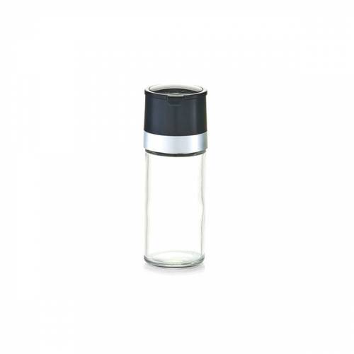 Rasnita sare / piper din sticla - Classic Transparent / Negru - O4 - 5xH12 - 5 cm