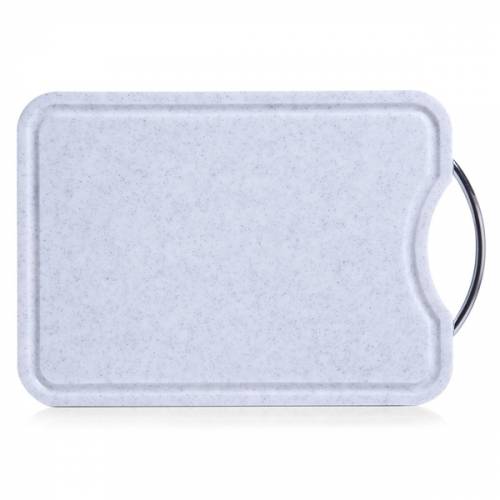 Tocator din plastic cu maner metalic - Board Large Gri Deschis - L36xl26xH1 - 2 cm