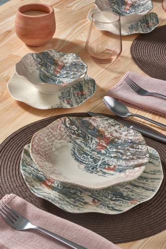 Set vesela din portelan - Hermia Dinner Multicolor - 24 piese