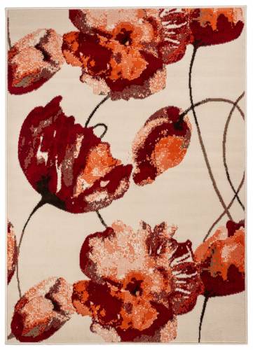 Covor Floral Albium - Alb/Maro - 120x170 cm