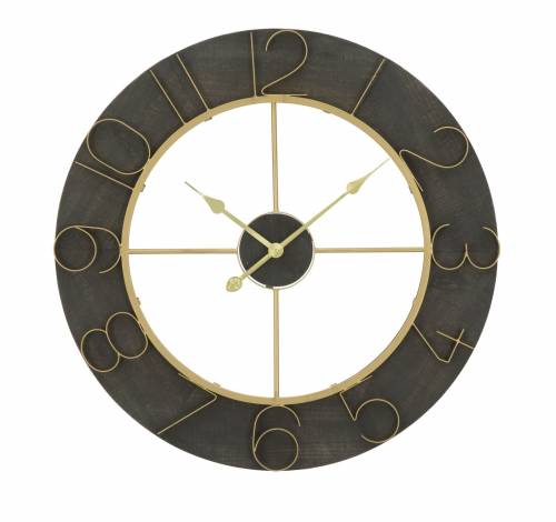Ceas de perete Dark Glam Auriu - O 70 cm
