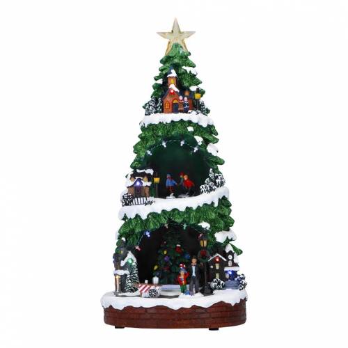 Decoratiune muzicala de Craciun - Led Inclus - Christmas Tree Multicolor - L27xl25 - 5xH51 cm