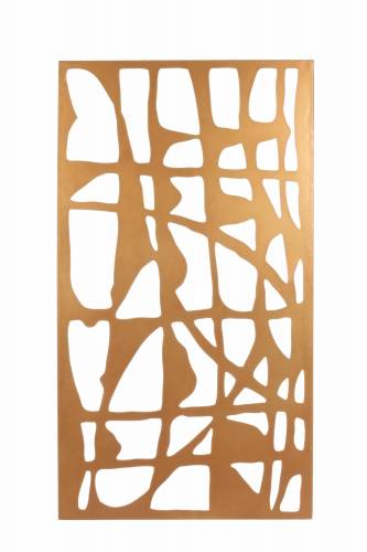 Decoratiune de perete din metal Zaira Rectangular Auriu - l60xA2xH110 cm