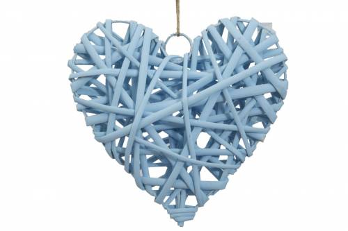 Decoratiune din lemn Heart Media Bleu - l15xA4xH15 cm