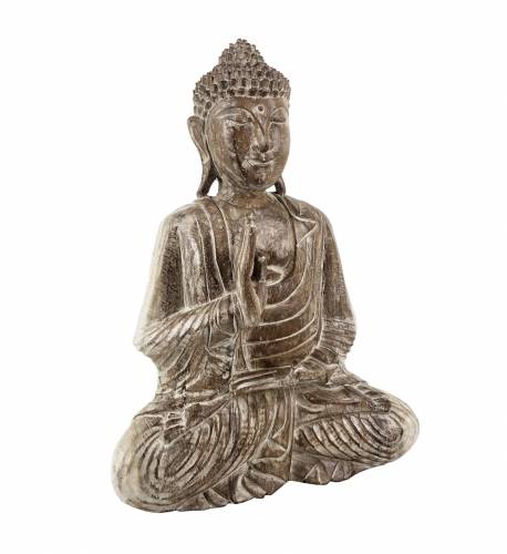 Decoratiune din lemn de suar Bleached Buddha Natural - L40xl20xH50 cm