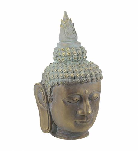 Decoratiune din rasina - Buddha Head Multicolor - L35xl35xH65 cm