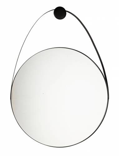 Oglinda decorativa cu rama metalica Keiran Medium Negru - l61xH88 cm