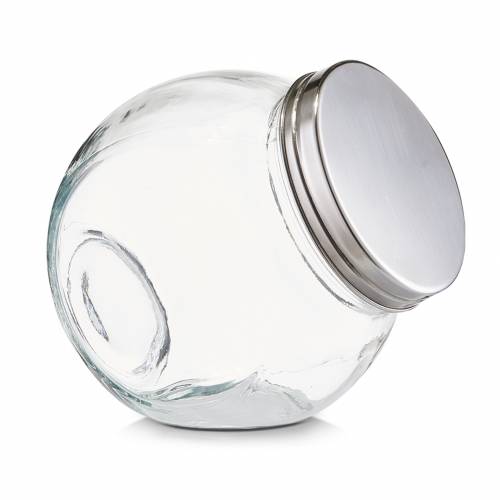 Borcan pentru depozitare din sticla Candy - capac metalic - 450 ml - l12xA8 - 5xH12 - 5 cm