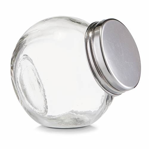 Borcan pentru depozitare din sticla Candy - capac metalic - 80 ml - l6 - 5xA5xH6 - 5 cm