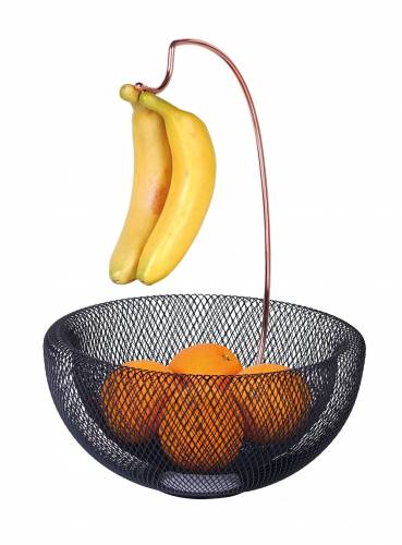 Fructiera cu suport pentru banane - din metal - O29 - 5xH42 cm - Black Rose