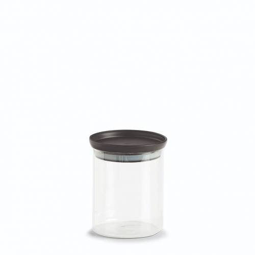 Recipient pentru depozitare cu capac etans - din sticla - Classic Medium / Negru - 650 ml - O10 - 3xH13 cm