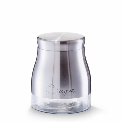 Recipient pentru zahar din sticla si inox Sugar - Silver 900 ml - O 11 - 5xH14 cm