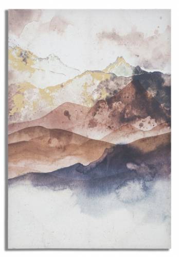 Tablou pictat manual - Brown Mountain Multicolor - 80 x 120 cm