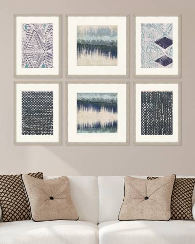 Tablou 6 piese Framed Linen Abstract Textiles