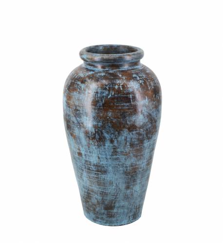 Vaza decorativa din ceramica - Aged Small Bleu / Maro - O33xH60 cm
