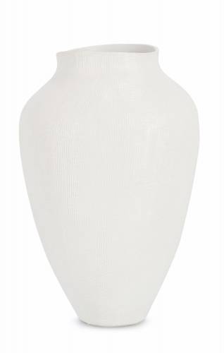 Vaza decorativa din ceramica - Papyrus Shaped L Alb - O26 - 4xH40 - 5 cm