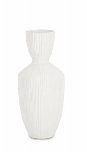 Vaza decorativa din ceramica - Striped B Alb - O15 - 5xH36 cm