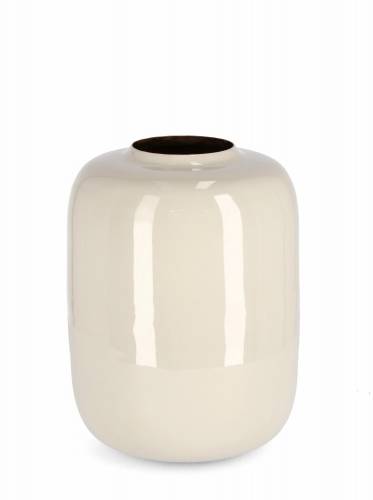 Vaza decorativa din metal - Velma Round L Bej - O21xH27 - 5 cm