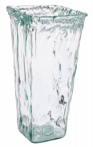 Vaza decorativa din sticla reciclata - Pandora Square Transparent - L16xl16xH31 - 5 cm
