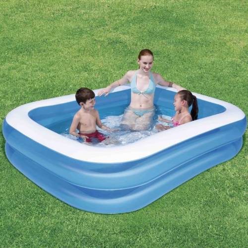 Piscina gonflabila pentru copii - Bestway Swimming Pool Rectangular Albastru / Alb - L211xl132xH46 cm