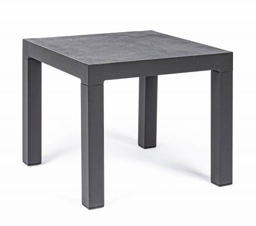 Masa de cafea pentru gradina / terasa - din aluminiu si ceramica - Kledi Square Antracit - L50xl50xH46 cm