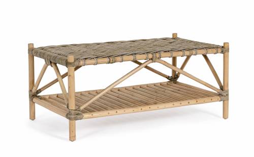 Masa de cafea pentru gradina / terasa - din ratan kubu - Tarifa Natural - L96xl56xH43 - 5 cm