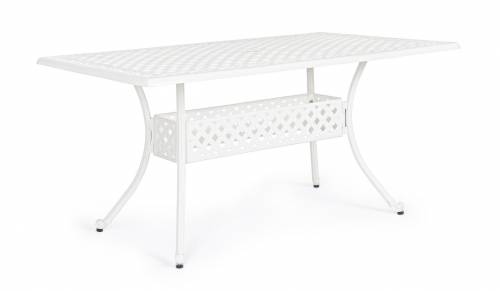 Masa de gradina / terasa din metal - Ivrea Rectangular Small Alb - L160xl90xH73 cm