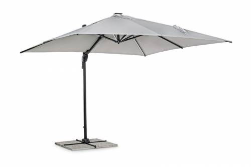 Umbrela de soare suspendata - cu LED solar inclus - Ines Gri Deschis - L300xl300xH265 cm